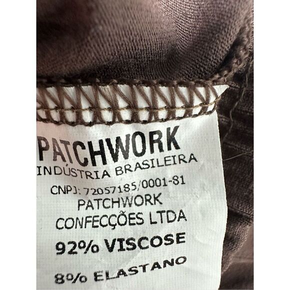 Patchwork Women's Pull On Drawstring Pants Brown Size  L See Description - Picture 13 of 14